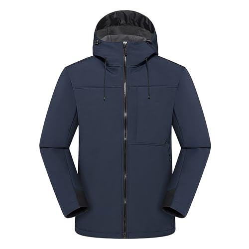 Herrenjacke Übergangsjacke, Softshelljacke Herren Warme Winterjacke - Windbreaker Warm Herrenjacke Fleece Gefütterte Winter Funktionsjacke Mit Kapuze Leichte Für Wandern Trekking von DRALOFAO