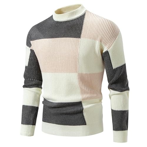 Herrenpullover Langarm, Winterpullover Herren Warm Rollkragenpullover - Wollpullover Schwarz Langarm Strickpullover Freizeitpullover Klassischer Langarmshirt Sweater Slim Fit von DRALOFAO