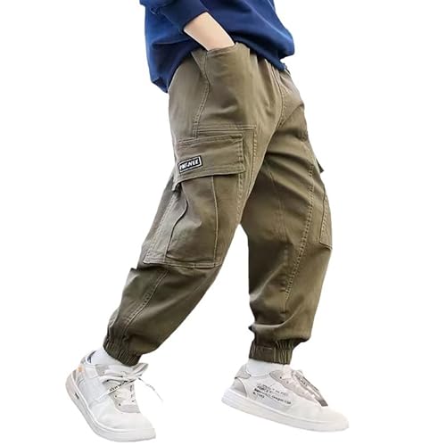 Hose Jungen 164,Weihnachten Sale Jogginghose Kinder Jungen Baggy Cargohose Kinderhosen Y2K Sporthose Teenager Outdoorhose Stretch Cargo Hose Freizeithose Mit Gummizug von DRALOFAO