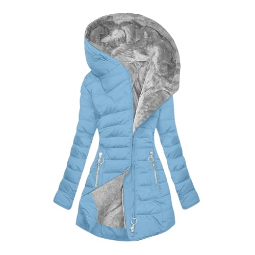 Jacke Damen Winter,Softshellmantel Damen Wintermantel Damen Winter Winterjacke Kapuzenmantel Elegant Damenmantel Dicke Damenwinterjacke Winddicht Steppjacke Parka von DRALOFAO