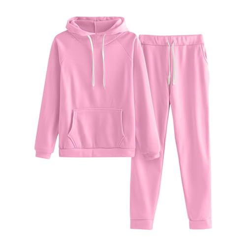 Jogging Anzug Damen Hoodie Sportanzug - Tracksuit Freizeit Trainingsanzug Herbst Und Winter Mode Jogginganzug Zweiteiler Frauen Sport Freizeitanzug Kapuzenjacke&Sporthose von DRALOFAO