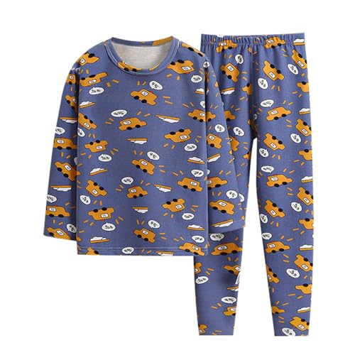 Kinder Pyjama Jungen,Pyjama Jungen 164 Lang Pyjama Mädchen Langarm Schlafanzug Hausanzug Zweiteiler Set Warme Schlafanzüge Fleece Nachtwäsche Hauskleidung Flauschiger Winter von DRALOFAO