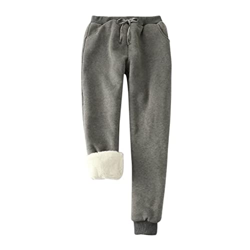 Kuschelhose Damen,Winter Hose Warme Jogginghose Damen Thermohose Sweatpants Fleece Verdickte Fleecehose Winter Sporthosen Flauschig Sportleggins Fit Kuschelhose von DRALOFAO