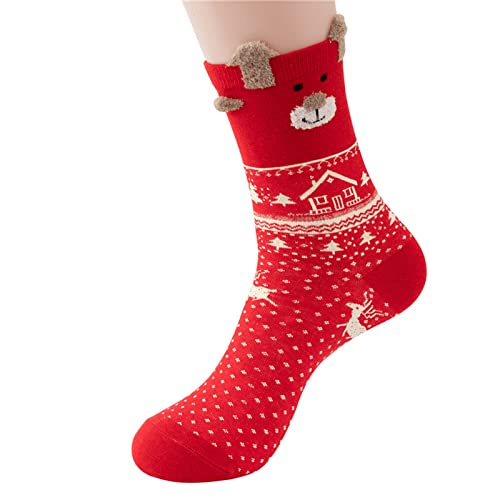 Kuschelsocken Weihnachten, Weihnachtssocken Unisex Damen Niedliche Lustig Kuschelsocken Weihnachten - Schlafsocken Flauschige Weihnachtsstrümpfe Warme Winter Kuschel Socken Fuzzy Socks Cozy von DRALOFAO