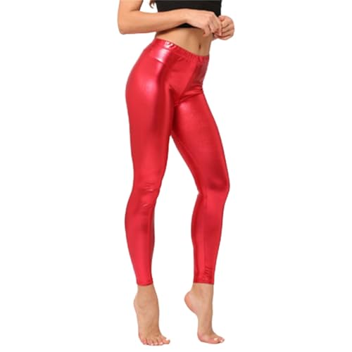 Leggings Metallic Damen, Leggins Silber Metallic Damen Glänzende Hose - 80Er Hoher Taille Shiny Leggings Party Tanz Disco Kostüm Karneval Space Kostüm Metallischer Hosen Silber Goldene Leggins Leggings Metallic Damen, Leggins Silber Metallic Damen Glänzende Hose - 80Er Hoher Taille Shiny Leggings Party Tanz Disco Kostüm Karneval Space Kostüm Metallischer Hosen Silber Goldene Leggins von DRALOFAO