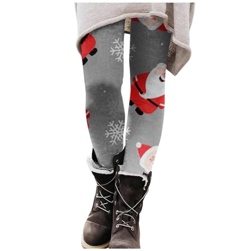 Leggings Weihnachten Damen, Weihnachts Leggings Damen Weihnachtsmann Muster Baumwolle Thermo Weihnachtshose Winter Bunt Weihnachtsleggings - Lange Festliche Xmas-Leggings Weihnachten Für Frauen von DRALOFAO