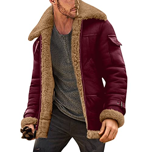 Pilotenjacke Herren, Herrenjacken Herren Winter Herrenjacke - Laufjacke Atmungsaktiv Winterjacke Mit Tasche Bomberjacke Reißverschluss Lässige Winddichte Bomberjacken Warm Jacken von DRALOFAO