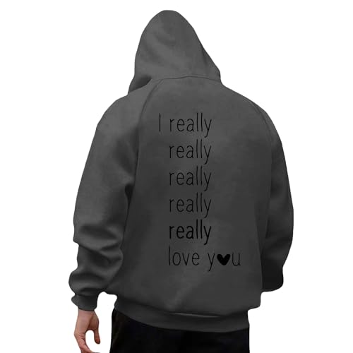 Pulli Herren Oversize Hoodie Y2k Klamotten Teenager Mädchen Mit Kapuze Hoodies Print Baggy Hoody Pullover Sweatshirt & Sweat Jacke Für Pärchen Familie Freunde von DRALOFAO