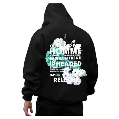 Pulli Herren Oversize Kapuzenpullover Hoody Hoodies Y2k Hoodie Baggy Klamotten Teenager Mädchen Mit Kapuze Print Pullover Sweatshirt & Sweat Jacke Für Pärchen Familie Freunde von DRALOFAO