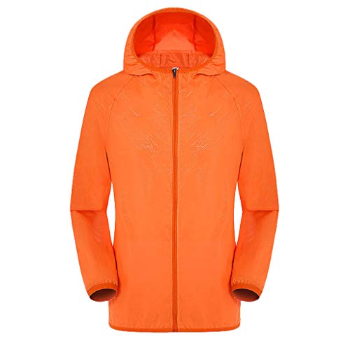 Regenjacke Herren Wasserdicht-Sonnenschutz Packbare Ultraleichte Windjacke Fahrrad Regenmantel mit Kapuze Einfarbig Outdoorjacke Atmungsaktiv Dünne Ölzeug regenponcho für Herren Damen S-4XL von DRALOFAO