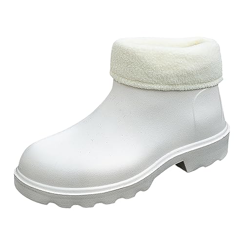 Reitstiefeletten Damen Kurze Reitstiefel - Gummistiefeletten Elegant Stiefeletten Atmungsaktiv Bequem Gummistiefel Wasserdicht Anti-Rutsch Stiefeletten, Gummi Regenschuhe von DRALOFAO