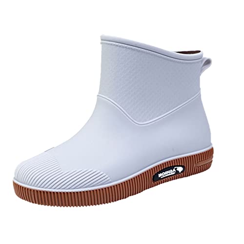 Reitstiefeletten Damen Kurze Reitstiefel - Gummistiefeletten Winddicht Hunter Gummistiefel Bequem Gummi Stiefeletten Basic Wasserdicht Equem Regenschuhe Hohe Gartenschuhe von DRALOFAO