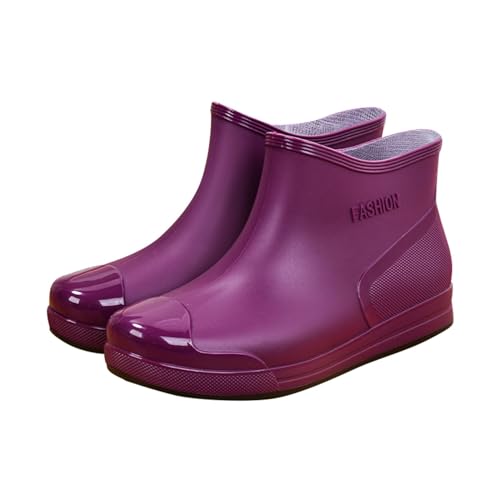 Reitstiefeletten Damen Wasserdicht Reitstiefel - Kurze Gummistiefel Atmungsaktiv Gummi Stiefeletten Basic Gummistiefeletten Anti-Rutsch Reitschuhe Grundlegend Regenstiefel von DRALOFAO