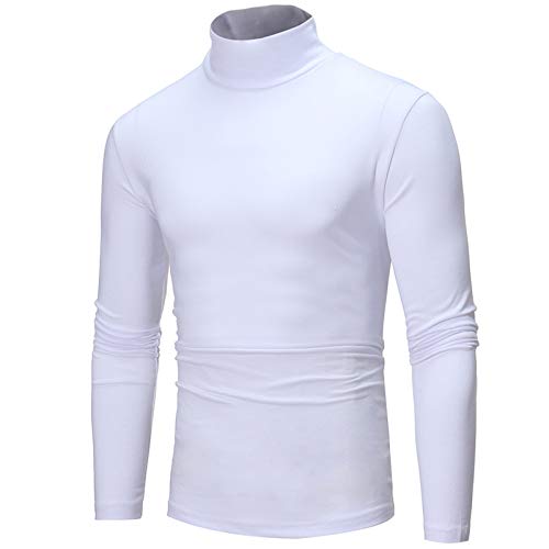 Rollkragenpullover Herren, Rollkragenshirt Herren Baumwolle Rollkragenpullover - Regular Fit Elastisch Langarmshirts Langarm Sweatshirt Einfarbig Turtleneck Atmungsaktiv Angenehm Pulli von DRALOFAO