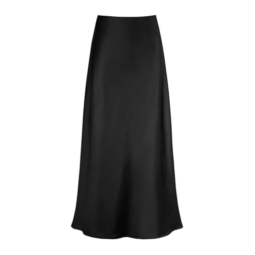 Satin Rock Damen, Satinrock Damen Elegant Langer Midirock - Lang Satin Elastische Hohe Taille Swing A-Linien Midi Rock Rockabilly Vintage A-Linie Freizeitrock Partyrock Satin Rock Damen, Satinrock Damen Elegant Langer Midirock - Lang Satin Elastische Hohe Taille Swing A-Linien Midi Rock Rockabilly Vintage A-Linie Freizeitrock Partyrock von DRALOFAO