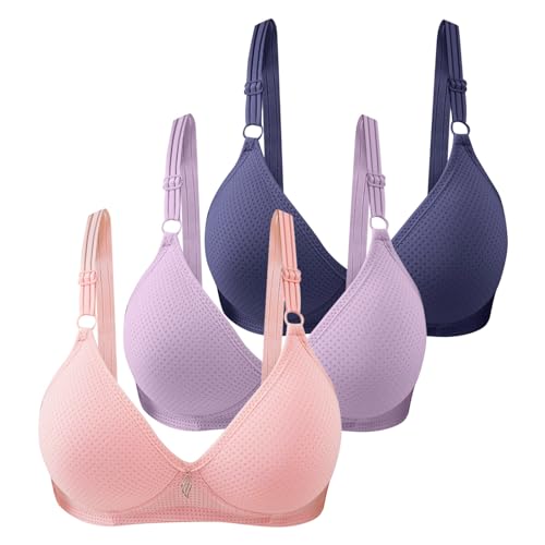 Schlaf BH, Ohne Bügel BH Damen Komfort Weich - Bralette Atmungsaktiv Bustier Baumwolle Elastisch Leicht Atmungsaktiver Und Ultrakomfortabler Schlaf BH von DRALOFAO