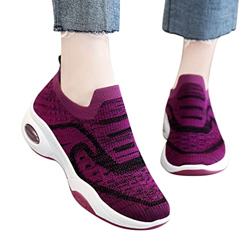 Schlupfschuhe Damen, Sportschuhe Damen Bequeme Laufschuhe - Fitnessschuhe Fitness Jogging Turnschuhe Freizeit Freizeitschuhe Leicht Leichte Atmungsaktiv rutschfeste Schuhe von DRALOFAO