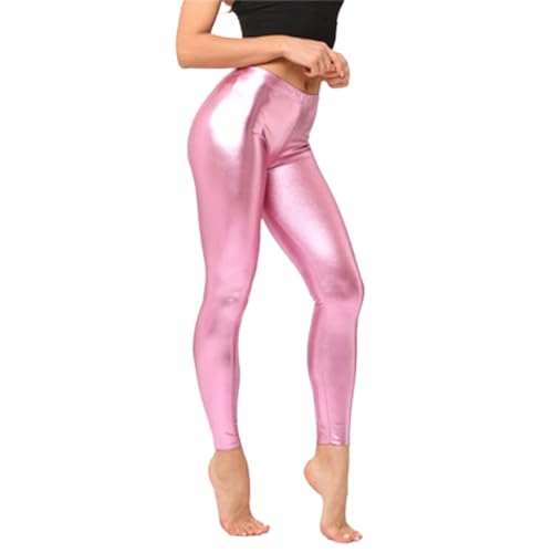 Silber Leggings Damen, Leggins Silber Metallic Damen Glänzende Hose - 80Er Hoher Taille Shiny Leggings Party Tanz Disco Kostüm Karneval Space Kostüm Metallischer Hosen Silber Goldene Leggins Silber Leggings Damen, Leggins Silber Metallic Damen Glänzende Hose - 80Er Hoher Taille Shiny Leggings Party Tanz Disco Kostüm Karneval Space Kostüm Metallischer Hosen Silber Goldene Leggins von DRALOFAO