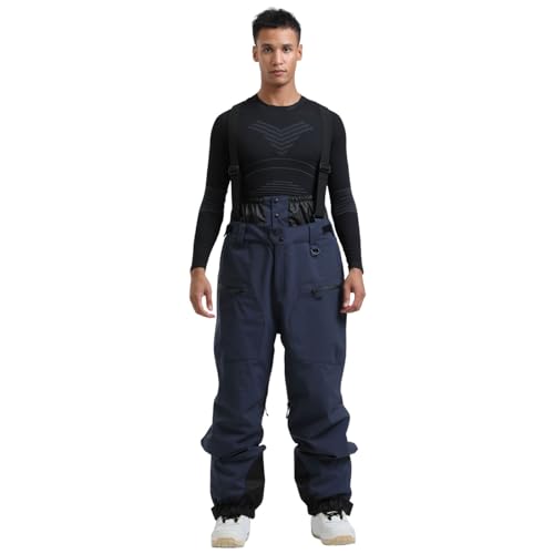 Skihose Herren, Skihose Herren Wasserdicht Winter Schneehose - Winddichte Ski Hose Warme Gefütterte Snowboardhose Mit Verstellbarer Träger Ski Hosen Skilanglaufhose Hosenträgerhose Outdoorhose von DRALOFAO