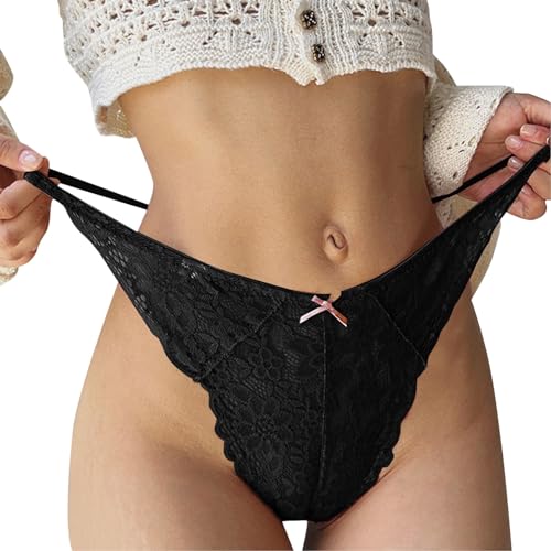 Slip Damen Atmungsaktive Unterhosen - Hipster Unterwäsche Niedrige Taille Basic Hohl Spitze Spitzen Frauen Sexy Atmungsaktiv Pantys Underwear Women Schlüpfer von DRALOFAO