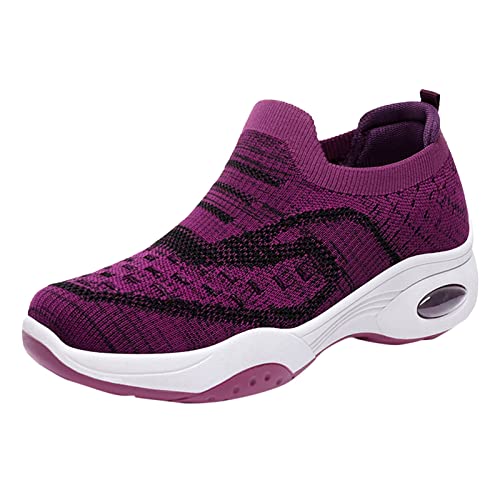 Sneaker Ohne Schnürsenkel, Laufschuhe Damen Mesh Freizeitschuhe - Mode Turnschuhe Leichtgewichts Sneakers Walking rutschfest Walkingschuhe Outdoor Fitness Jogging Sportsschuhe von DRALOFAO