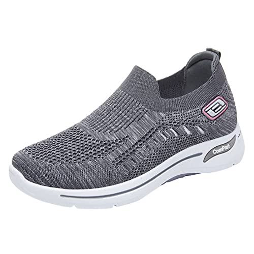 Sneaker Ohne Schnürsenkel, Laufschuhe Damen Slip On Leicht Freizeitschuhe - Bequem Sneakers Mode Turnschuhe Sport Fitnessschuhe Straßenlaufschuhe Weich rutschfest von DRALOFAO