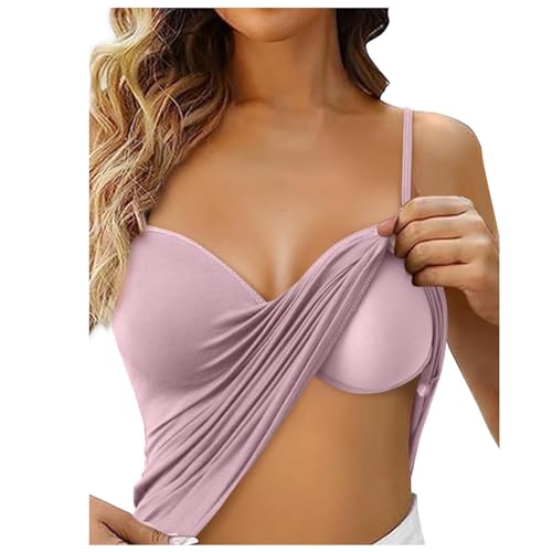 Spaghetti Top Damen Mit Integriertem Sport BH - Built In Bra Yoga Hemdchen Ohne Bügel Atmungsaktiv Sporttop Basic Tank U-Ausschnitt Eingebauter Bügelloser Gepolstert Tops Spaghetti Top Damen Mit Integriertem Sport BH - Built In Bra Yoga Hemdchen Ohne Bügel Atmungsaktiv Sporttop Basic Tank U-Ausschnitt Eingebauter Bügelloser Gepolstert Tops von DRALOFAO