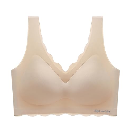 Sport BH Große Brüste, Ohne Bügel BH Damen Leicht Weich - Bustier Baumwolle Bralette Komfort Elastisch Atmungsaktiv Bustier Weicher Bequemer T-Shirt Soft Bra von DRALOFAO