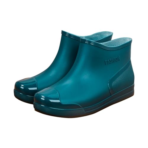 Stiefeletten Damen Kurze Gummistiefel - Reitstiefeletten Anti-Rutsch Hunter Atmungsaktiv Reitschuhe Winddicht Bequem Reitstiefel Wasserdicht 100% Wasserdticht Regenstiefel von DRALOFAO