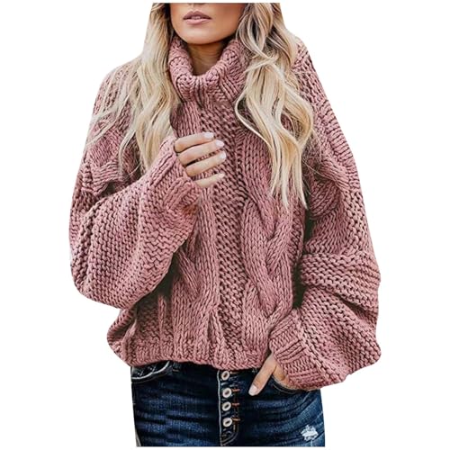 Strickpullover Damen Grobmaschig Wollpullover Damen Strickpullover Grobmaschig Pullover Winter - Rollkragen Pulli Wolle Für Warm Lang Merinowolle Elegant Rollkragenpullover Merino Oversize Strickpullover Damen Grobmaschig Wollpullover Damen Strickpullover Grobmaschig Pullover Winter - Rollkragen Pulli Wolle Für Warm Lang Merinowolle Elegant Rollkragenpullover Merino Oversize von DRALOFAO