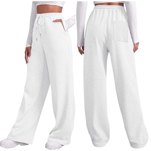 Thermo Jogginghose Damen,Gefütterte Jogginghose Damen Warme Jogginghose Damen Thermohose Hosen Outdoor Fleecehose Fleece Winterhose Lange Sweathose Mit Reißverschluss Taschen Kordelzug von DRALOFAO