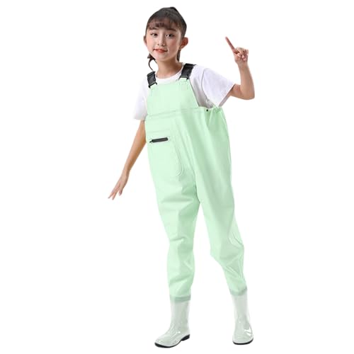 Wathose für Jungen und Mädchen - Wathose für Kinder, wasserdichte Regenhose mit Stiefeln,Junior Hosenträger Matschhose Regenstiefel,rutschfeste Sohle Gummistiefel für Jugendliche für 2-15 Jahre Wathose für Jungen und Mädchen - Wathose für Kinder, wasserdichte Regenhose mit Stiefeln,Junior Hosenträger Matschhose Regenstiefel,rutschfeste Sohle Gummistiefel für Jugendliche für 2-15 Jahre von DRALOFAO