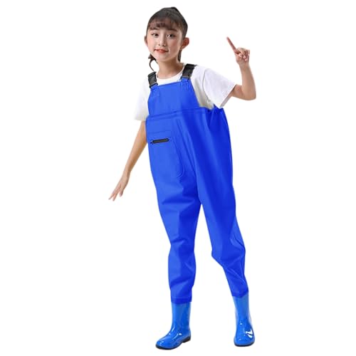 Wathose für Jungen und Mädchen - Wathose für Kinder, wasserdichte Regenhose mit Stiefeln,Junior Hosenträger Matschhose Regenstiefel,rutschfeste Sohle Gummistiefel für Jugendliche für 2-15 Jahre Wathose für Jungen und Mädchen - Wathose für Kinder, wasserdichte Regenhose mit Stiefeln,Junior Hosenträger Matschhose Regenstiefel,rutschfeste Sohle Gummistiefel für Jugendliche für 2-15 Jahre von DRALOFAO