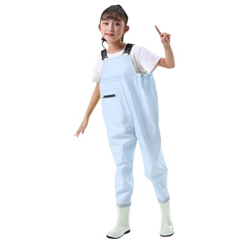 Wathose für Jungen und Mädchen - Wathose für Kinder, wasserdichte Regenhose mit Stiefeln,Junior Hosenträger Matschhose Regenstiefel,rutschfeste Sohle Gummistiefel für Jugendliche für 2-15 Jahre Wathose für Jungen und Mädchen - Wathose für Kinder, wasserdichte Regenhose mit Stiefeln,Junior Hosenträger Matschhose Regenstiefel,rutschfeste Sohle Gummistiefel für Jugendliche für 2-15 Jahre von DRALOFAO