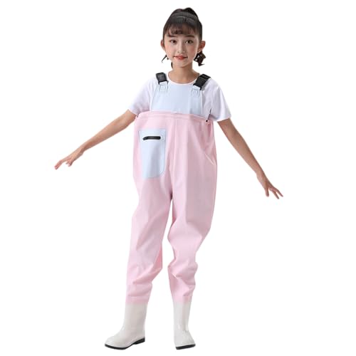 Wathose für Jungen und Mädchen - Wathose für Kinder, wasserdichte Regenhose mit Stiefeln,Junior Hosenträger Matschhose Regenstiefel,rutschfeste Sohle Gummistiefel für Jugendliche für 2-15 Jahre Wathose für Jungen und Mädchen - Wathose für Kinder, wasserdichte Regenhose mit Stiefeln,Junior Hosenträger Matschhose Regenstiefel,rutschfeste Sohle Gummistiefel für Jugendliche für 2-15 Jahre von DRALOFAO