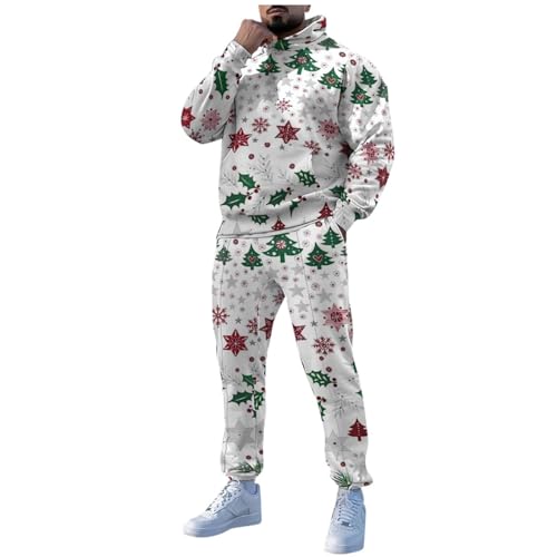 Weihnachts Anzug Herren Lustig Rentier Weihnachtsanzug - Weihnachts Druck Trainingsanzug Locker Bequeme Weihnachten Jogginganzug Für Männer Hoodie Und Jogginghose Christmas 2-Teiliges Set von DRALOFAO