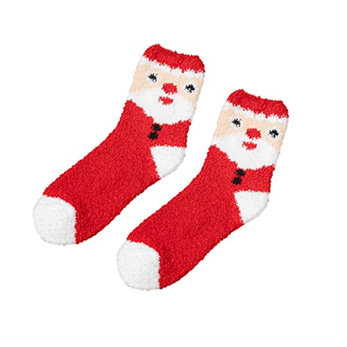 Weihnachts Socken, Kuschelsocken Weihnachten Damen Cozy Winter Weihnachtssocken - Flauschige Socken Plüsch Niedliche Warme Weihnachtsstrümpfe Wintersocken Lustig Kuschel von DRALOFAO