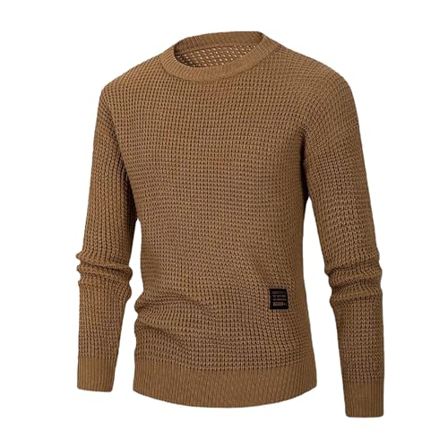 Weihnachtspulli Herren, Rollkragenpullover Herren Baumwolle Winterpullover - Sweater Lässig Rollkragenshirt Freizeit Strickpullover Basic Einfarbig Männer Pulli Poloshirt von DRALOFAO