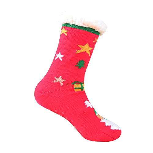 Weihnachtssocken, Christmas Socks Damen Winter Lustig Kuschelsocken Weihnachten - Bettsocken Cozy Warme Socken Flauschige Wintersocken Kuschel Niedliche Weihnachtsstrümpfe von DRALOFAO