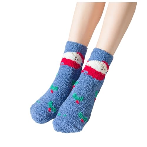 Weihnachtssocken, Kuschelsocken Weihnachten Damen Flauschige Warme Weihnachtssocken - Lustige Cozy Weihnachtsstrümpfe Winter Lustig Socken Fuzzy Socks Niedliche Wintersocken von DRALOFAO