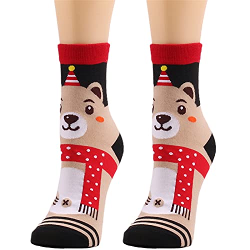 Weihnachtssocken Damen, Weihnachtssocken Damen Niedliche Cozy Kuschelsocken Weihnachten - Fluffy Socks Lustig Warme Socken Winter Weihnachtsstrümpfe Wintersocken Flauschige Fuzzy von DRALOFAO