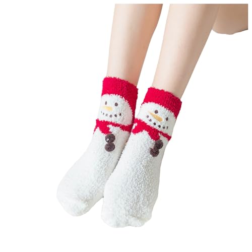 Weihnachtssocken Unisex, Kuschelsocken Weihnachten Damen Flauschige Warme Weihnachtssocken - Lustige Cozy Weihnachtsstrümpfe Winter Lustig Socken Fuzzy Socks Niedliche Wintersocken von DRALOFAO