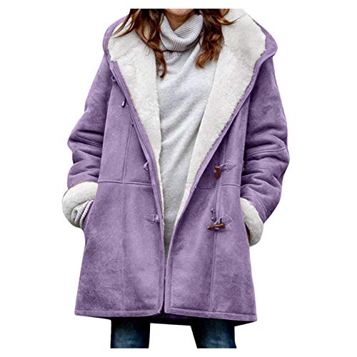 Winter Jacket for Women,Winterparka Damen Warm Winterjacke Damen Winter Wintermantel Mäntel Reißverschluss Damenmantel Frauen Damenwinterjacke Mit Kapuze Parka Winterparka von DRALOFAO