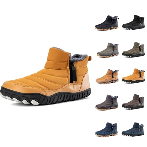 Winterschuhe Männer, Winterstiefel Herren Gefüttert Und Wasserdicht Winterschuhe Mit Reißverschluss Schneestiefel - Warm Winter Schuhe Männer Outdoor Wanderschuhe rutschfest Trekkingschuhe von DRALOFAO