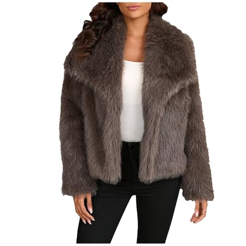 Wolljacke Damen, Winterjacke Damen Mit Kapuze Fleecejacke - Jacke Lose Casual Kapuzenjacke Zip Teddyjacke Taschen Übergangsjacken Fleecepullover Elegant Baumwolle Daunenmantel von DRALOFAO