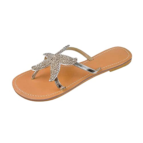 flip Flops Damen elegant Sommer Bequem Zehentrenner Damen Schuhe Flipflopssandalen Latschen Römische Orthopädische Sandalen Flip Flops Flach Breite Füße Flip-Flops Slippers Zehensandalen von DRALOFAO