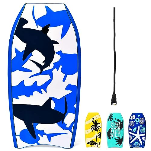 DREAMADE Bodyboard, Sup-Board, Schwimmboard, Schwimmbrett, Surfbrett, Surfboard mit Fußriemen (Blau) von DREAMADE