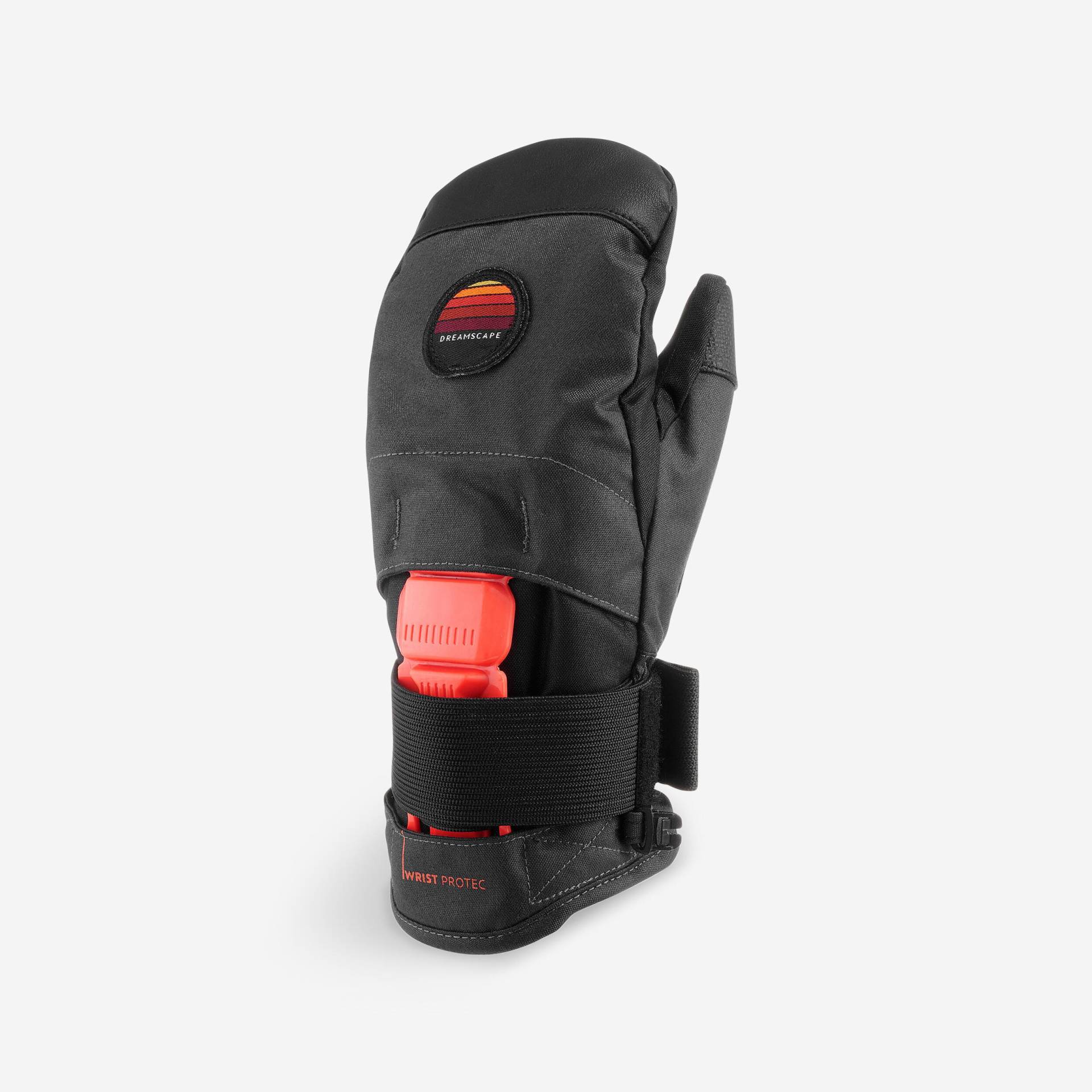 Skihandhandschuhe Fäustlinge Kinder - 500 JR Protect schwarz/orange Skihandhandschuhe Fäustlinge Kinder - 500 JR Protect schwarz/orange von DREAMSCAPE