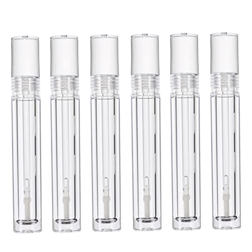 DRESSOOS 6 Stück Leere Transparente Lipgloss Tuben Nachfüllbare Lippenstiftflaschen Mit Gummistopfen Ideal Für DIY Lipgloss Reise Und Kosmetikaufbewahrung Pro Tube von DRESSOOS