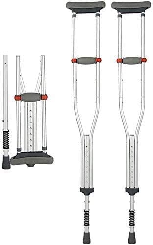 DRINGP Gehstock, Krücke, Achselkrücken, doppelt klappbar, verstellbar, Krückenmanschetten offen, leichtes Aluminium, Unterarmstütz-Dämpfungssystem mit Federweg von DRINGP